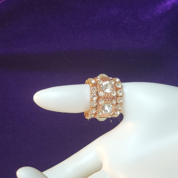 Rose Gold Tone 3 Pc Stretch Ring - Picture 11 of 16